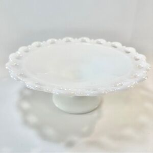VTG Anchor Hocking Milk Glass Large‎ Pedestal Fruit Bowl Upcycled Sewing